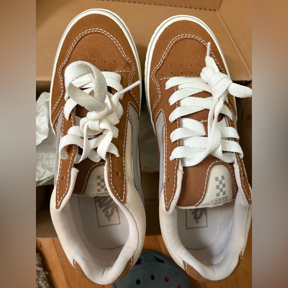 Brand New in original box Vans Tan and White Women's Sneakers